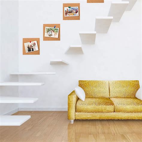 No pins, no tape, no glue, no magnets. Whaline 8 Pack Square Cork Board Self Adhesive Cork Tile ...