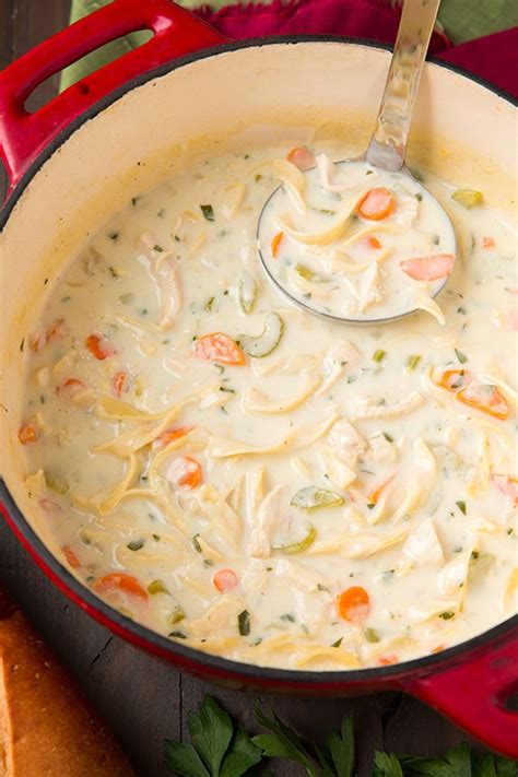 Cream of chicken soup images. Creamy Chicken Noodle Soup - Cooking Classy