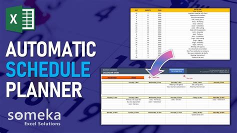 Automatic Schedule Generator Excel Excel Schedule Template