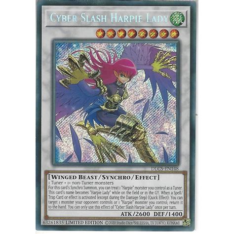 Yu Gi Oh Trading Card Game Dlcs En148 Cyber Slash Harpie Lady Limited Edition Secret Rare