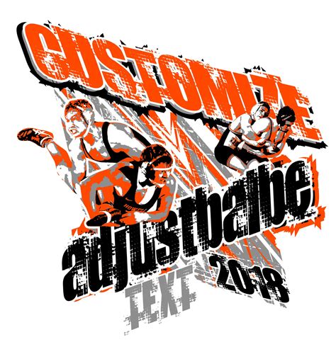 Wrestling T Shirt Logo Design With Adjustable Text And All Graphic