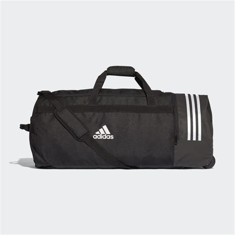 Adidas 3 Stripes Wheeled Duffel Bag Extra Large Black Adidas Australia