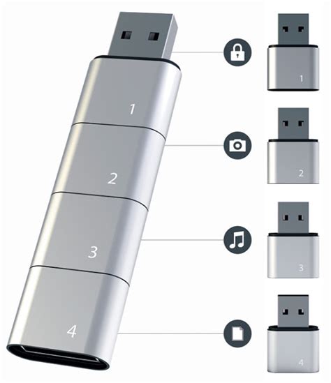 Amoeba Modular Usb Flash Drive Can Be Separated In To Several Parts