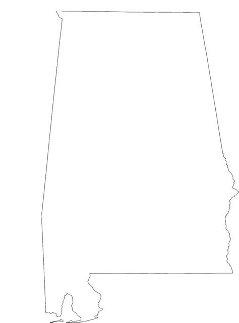 Alabama State Outline Map Free Download | State outline, Alabama state, Outline