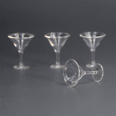 4 martini glasses blown glassware props replica etsy