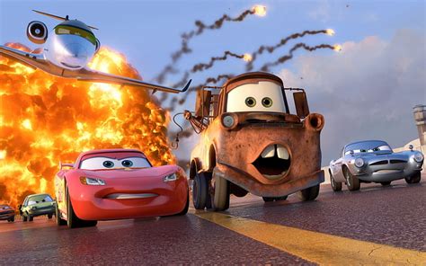 Hd Wallpaper Disney Pixar Cars Lightning Mcqueen And Mater Wallpaper