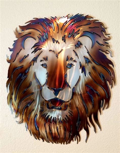 Lion Head Metal Wall Art Etsy