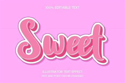 Premium Vector Sweet3d Editable Text Effect Modern Cute Style