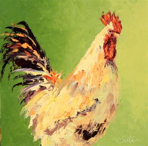 Fall Rooster By Leslie Saeta Fine Art Fresh And Colorful Paintings