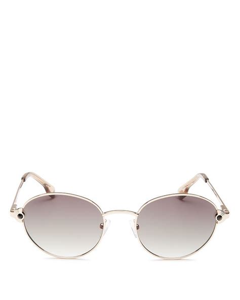 Le Specs Womens Round Sunglasses 53mm In Goldkhaki Gradient