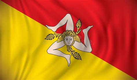 Flag Of Sicily Stock Vector Illustration Of Region 107027577