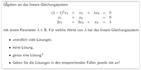 Trage die lösung des gleichungssystems ein, das aus den folgenden gleichungen besteht. Lineares Gleichungssystem Parameter bestimmen | Mathelounge