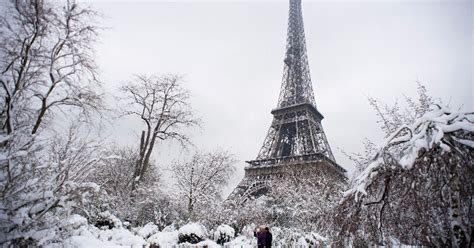 Eiffel Tower Closed As Heavy Snow Pummels France