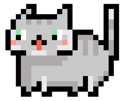 Gray Cat Grey Cats Pixel Art Cats