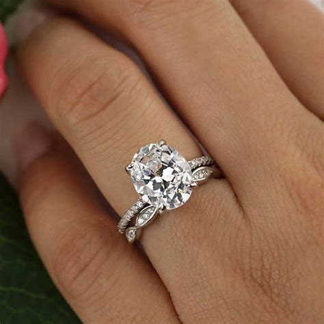 Size 9 425 Ctw Oval Wedding Set Solitaire Engagement Ring Wedding