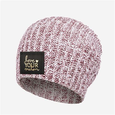 Love Your Melon Burgundy Speckled Gold Foil Beanie Love Your Melon