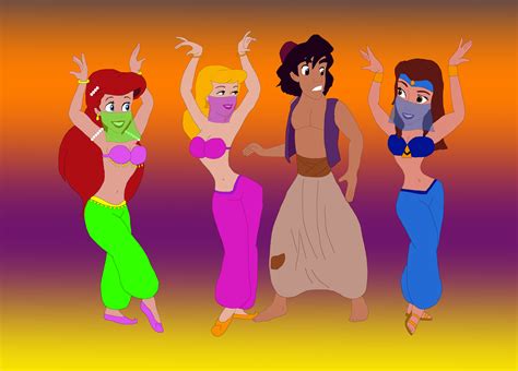 Ariel Cinderella And Belle Dance Around Al V2 By Danfrandes On Deviantart