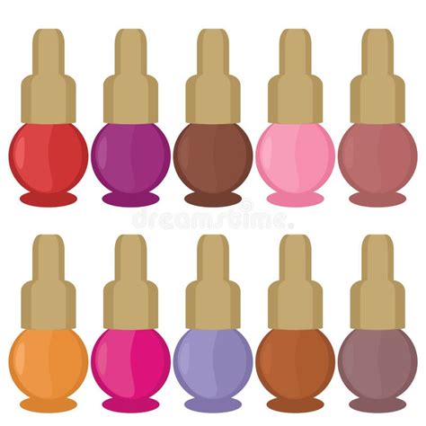 Set With Different Color Nail Polish Stock Illustration Illustration