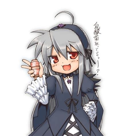 Izumi Konata Suigintou Lucky Star Rozen Maiden Yakult Silver Hair Lowres Translation