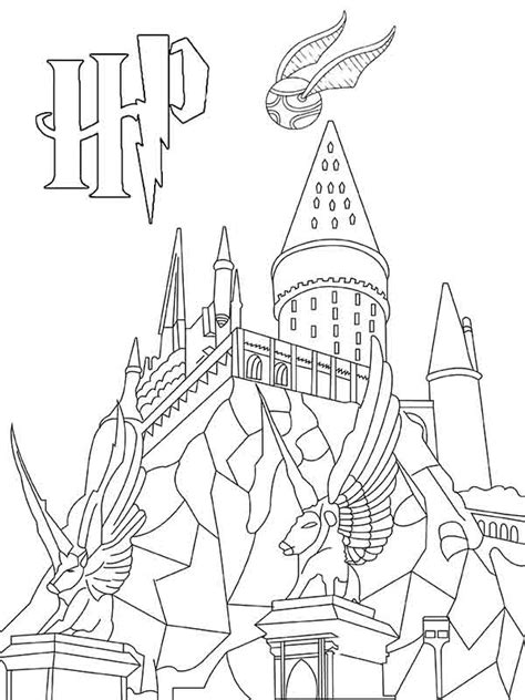 Hogwarts School Castle Coloring Page Free Printable Coloring Pages