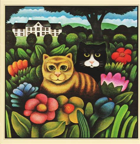 Cat Print From Folk Art Painting Cat Nursery Decor English Etsy