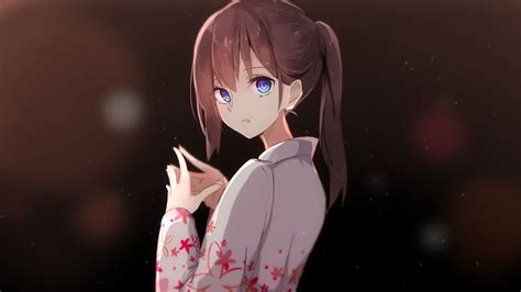 Brown Hair Anime Girl Ponytail Anime Wallpaper Hd