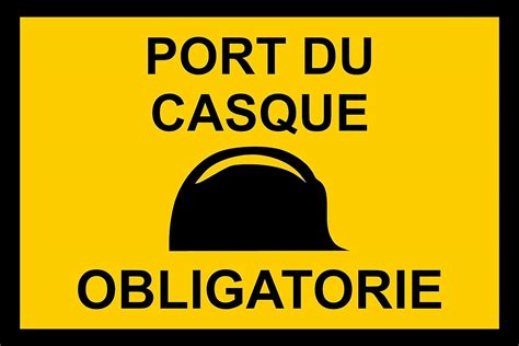 Panneau Port Du Casque Obligatoire 1 2mm Rigide 400MM X 300MM