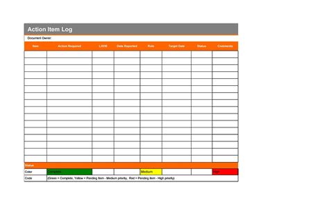 49 Great Action Item Templates Ms Word And Excel Templatelab