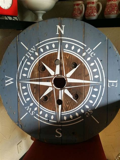 This Clock Is Made From An Old Wooden Wire Spool It Has Been Sanded