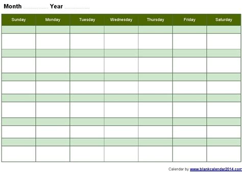 Monthly Calendar Monday Start Week Calendar Template Printable