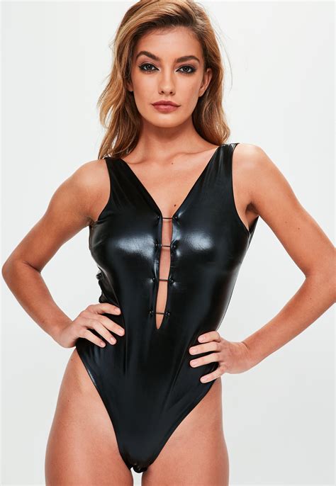 Women Leather Black Spandex Bodysuit Hot Girl Hd Wallpaper
