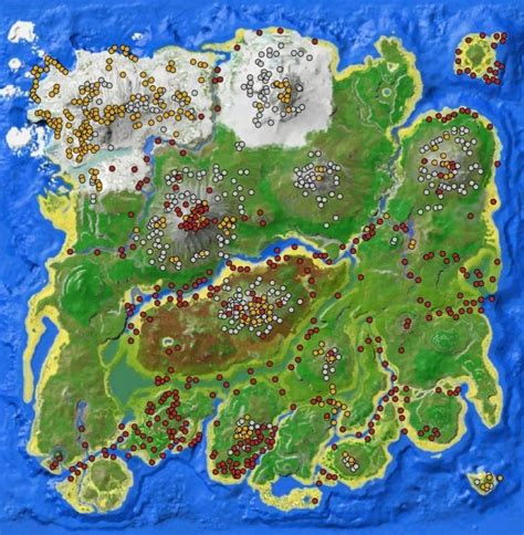 Ark The Island Resource Map Ark Survival Evolved Ark Survival Evolved Bases Map Ark