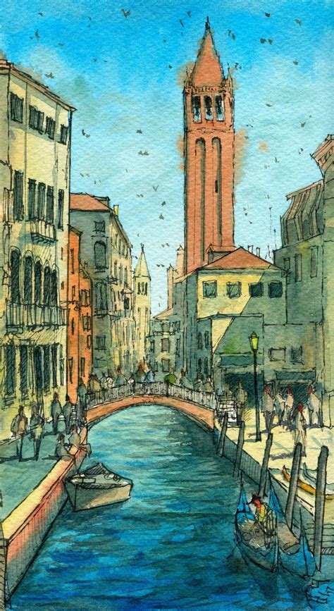 Watercolor Painting Venice Pen And Ink Travel Sketching Part 2