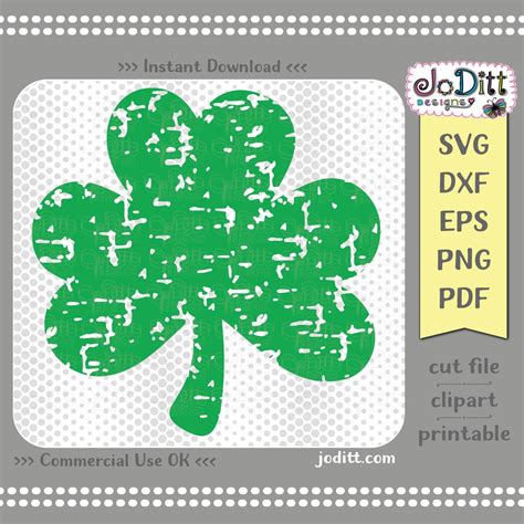 Distressed Shamrock Svg St Patricks Day Svg Shamrock Svg Etsy