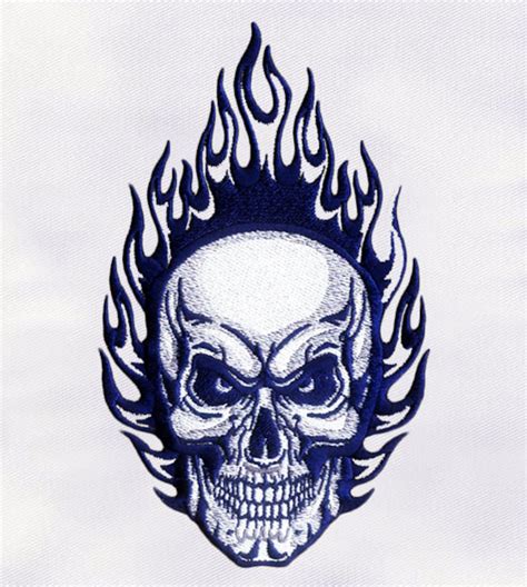 Fire Skull Machine Embroidery Design Skull Embroidery Design 5x7 Skull