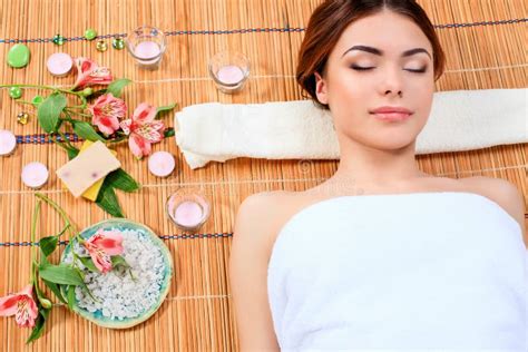 Beautiful Young Woman At A Spa Salon Stock Image Image Of Pampering Lifestyle 69045057
