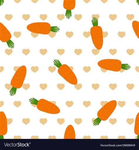 Pattern With Carrot And Heart Royalty Free Vector Image