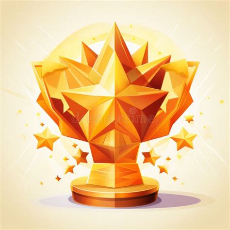 Vector Illustration Of A Golden Trophy With Stars Stock Illustration
