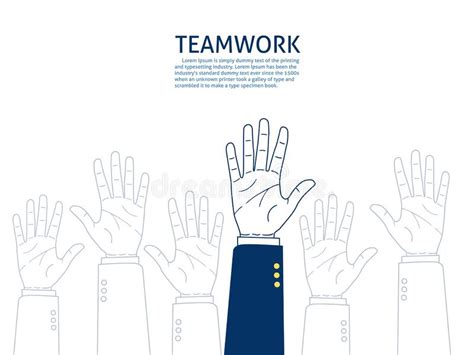 Businessman Raised Up Hands Team Work Concept Stock Vector