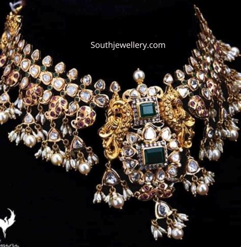 Polki Diamond Guttapusalu Necklace Indian Jewellery Designs