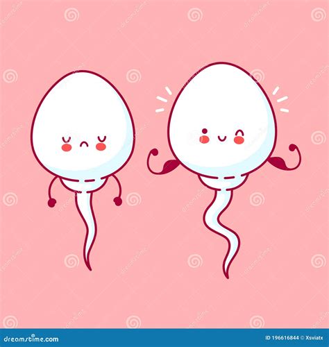 Cute Sad And Happy Strong Funny Sperm Cell Stock Vector Illustration Of Infection Fertile