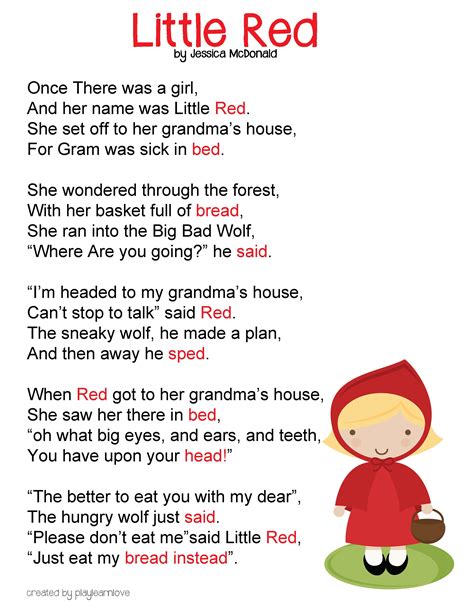 printable little red riding hood story printable word searches