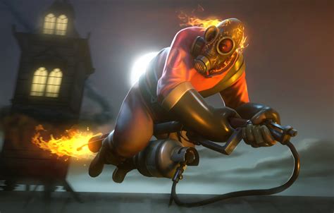 Free Download Person Holding Flamethrower Illustration Team Fortress 2