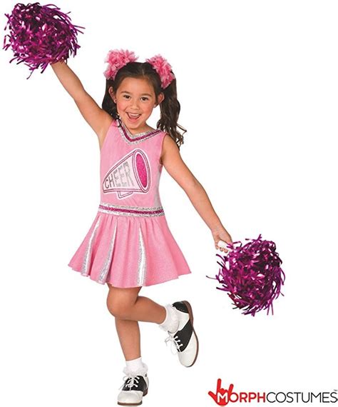 Girls Champion Cheerleader Pink Uniform Childrens Cheerleading Costume