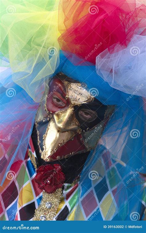 Harlequin Mask On Carnival In Venice Editorial Photography Image Of