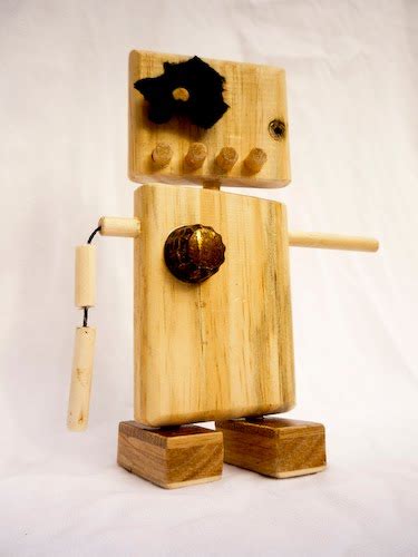 Spare Wood Becomes Stunningly Cute Wooden Robots
