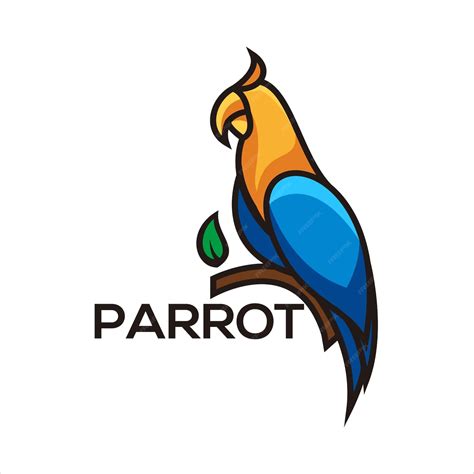 Free Vector Parrot Logo Cute Mascot Design Vector