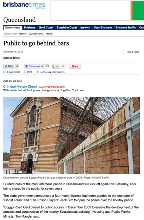 Its website delivers breaking news. In the Media - Boggo Road Gaol - Jail