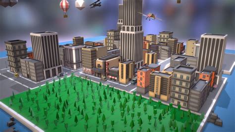 Low Poly City 3d Model By Ionomat B09455d Sketchfab