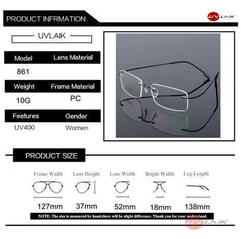 best uvlaik rimless titanium eyeglasses frames women men flexible optical frame prescription